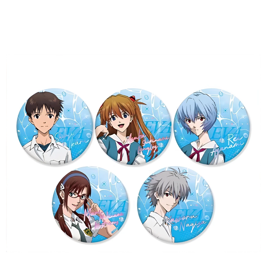 EVA・正版・聆海系列马口铁徽章・全5款・新世纪福音战士吧唧明日香