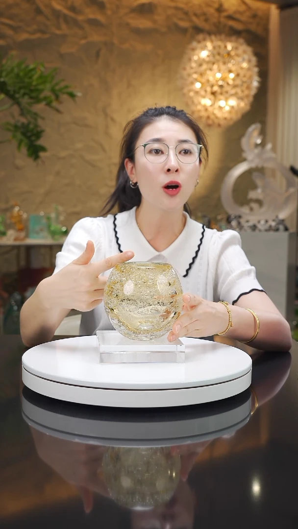 琉璃手工艺品福利琥珀花瓶