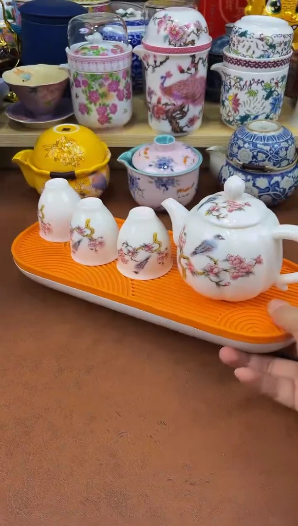 陶瓷茶具摆件旅行套组