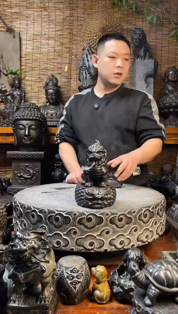 石材倒流香加底座天然青石雕刻