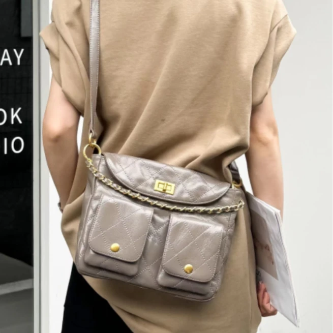 【TT Studio】KLL-66062-灰色 RAIN.CUN简约腋下斜跨轻奢女包