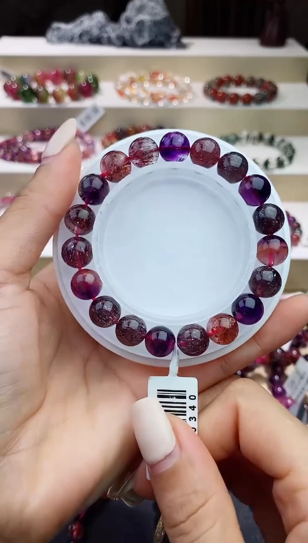 未镶嵌手链水晶黑加仑超七9m+