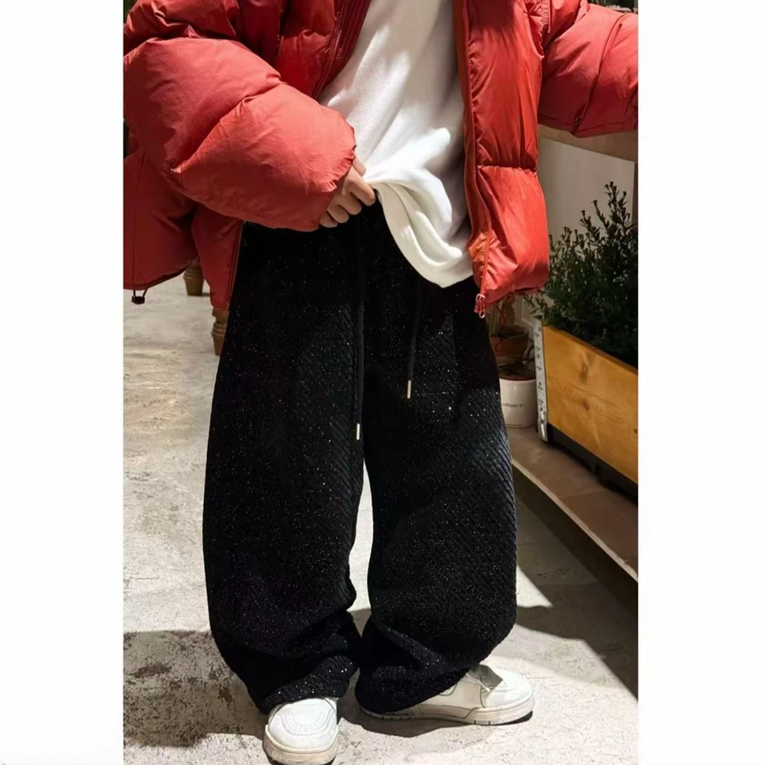 K630儿童韩系加绒亮闪卫裤