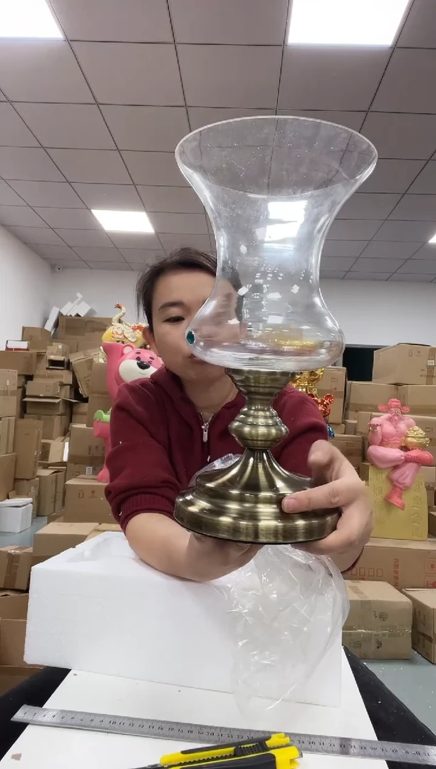 树脂绿钻玻璃花瓶