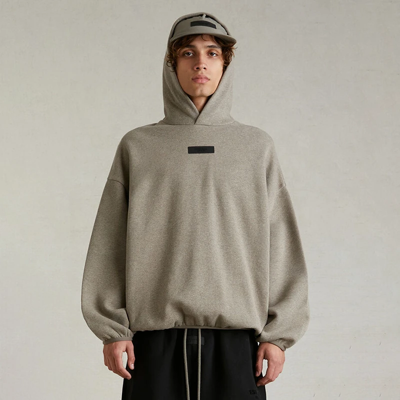 24DROP3 ESSENTIALS 前中皮标连帽卫衣