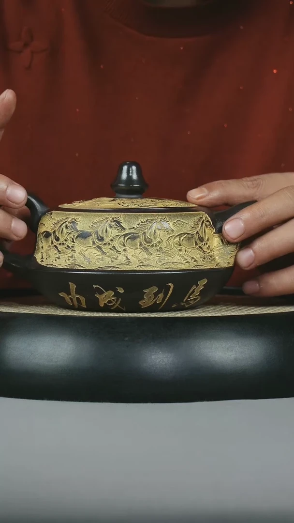 茶壶紫砂 原矿石黄  马到成功