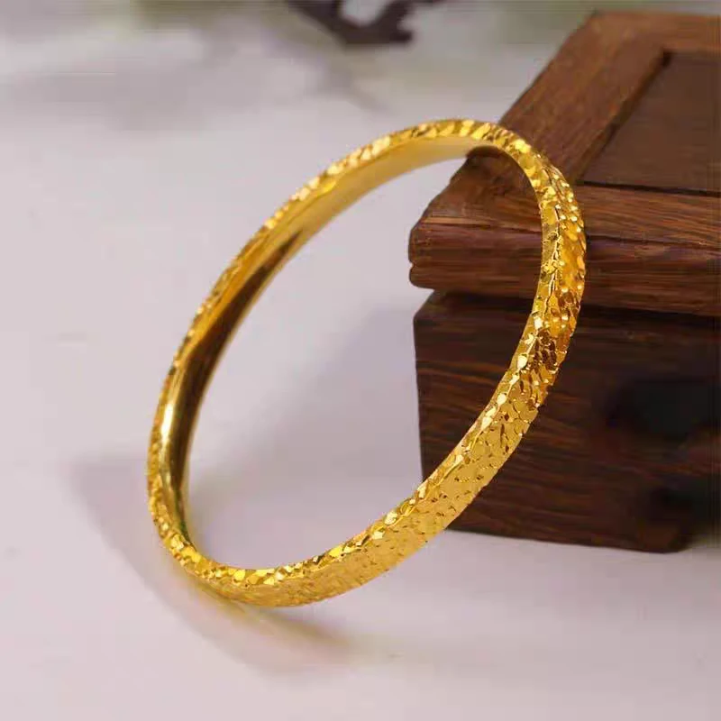 合金手镯  高端轻奢黄色饰品三面碎冰冰手镯A2035M0509