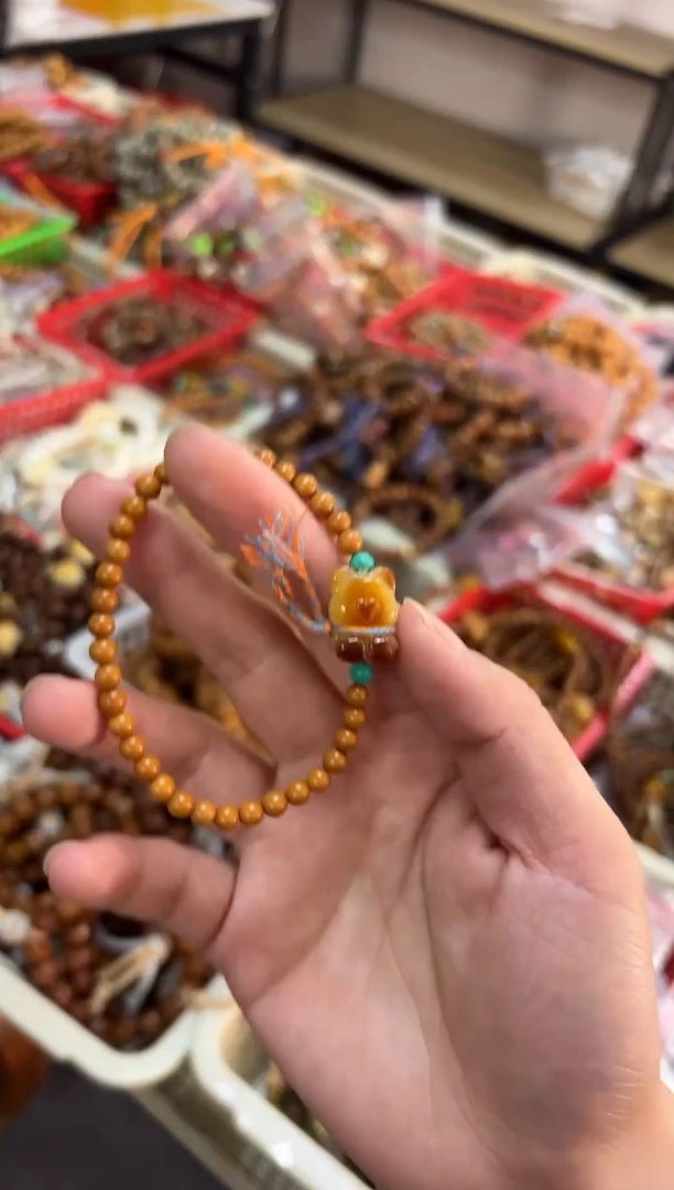 手链蜜蜡未镶嵌橄榄蜜蜡熊单圈