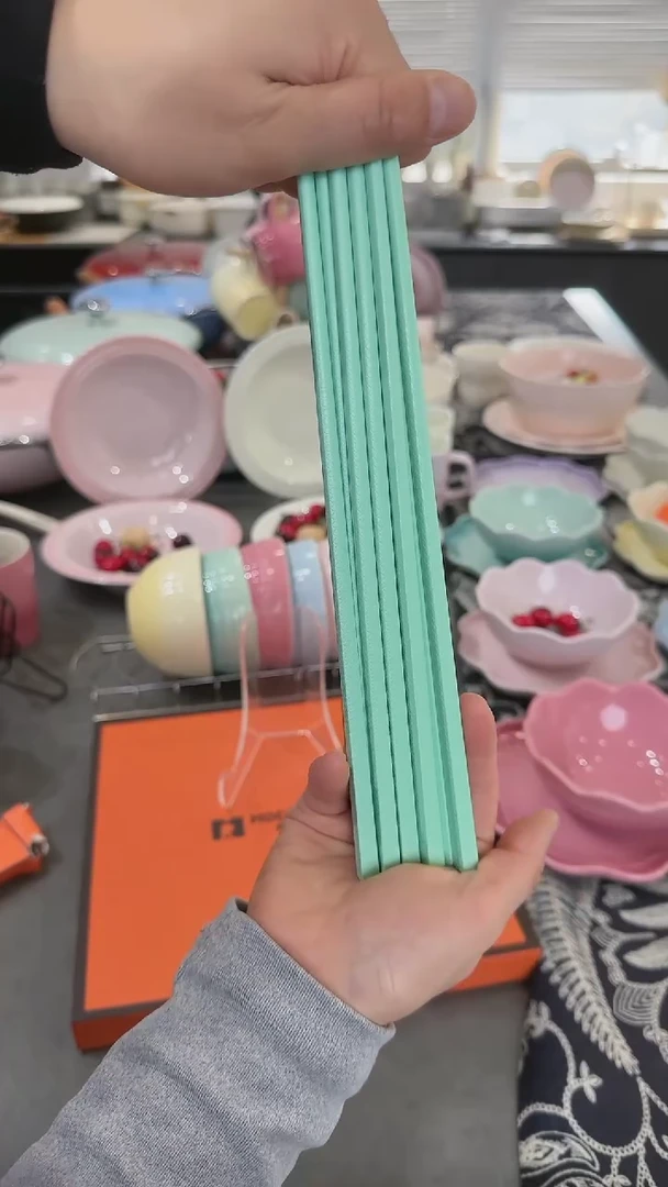 【闪购商品】瓷筷子SPS6双盒装-孔雀青