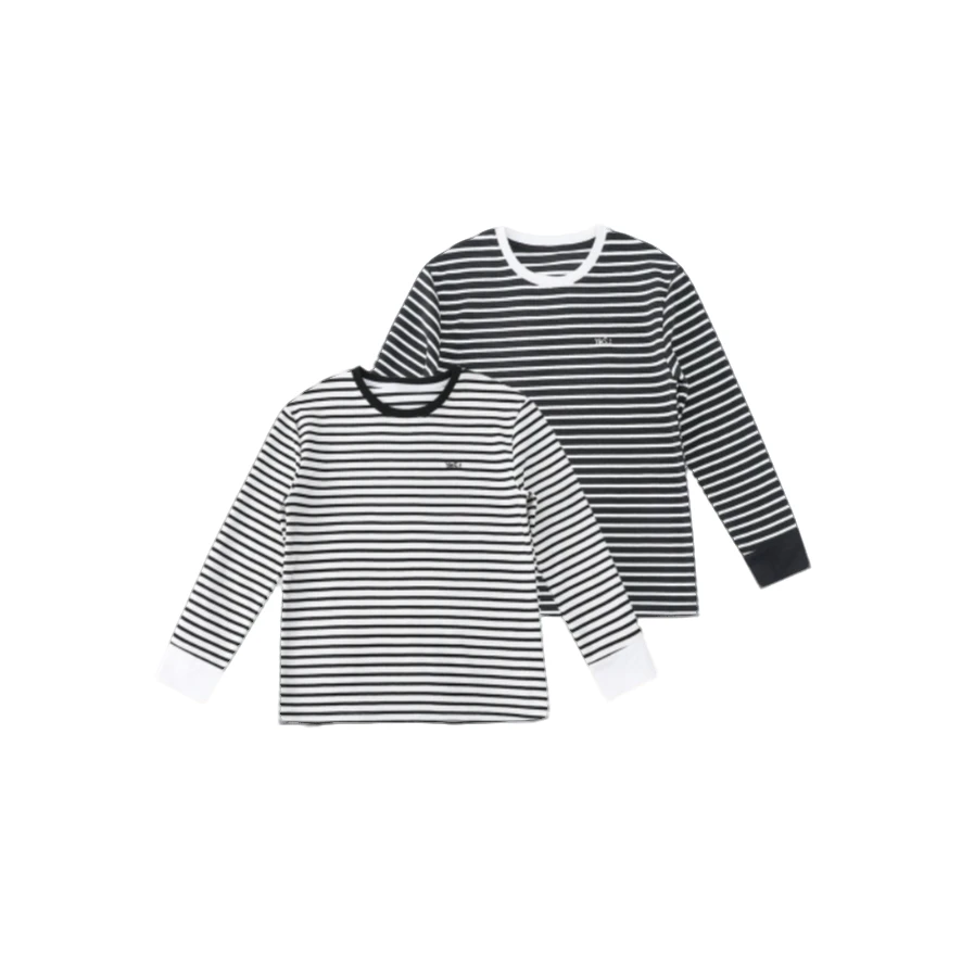 春季新款YS条纹长袖圆领上衣休闲撞色2987