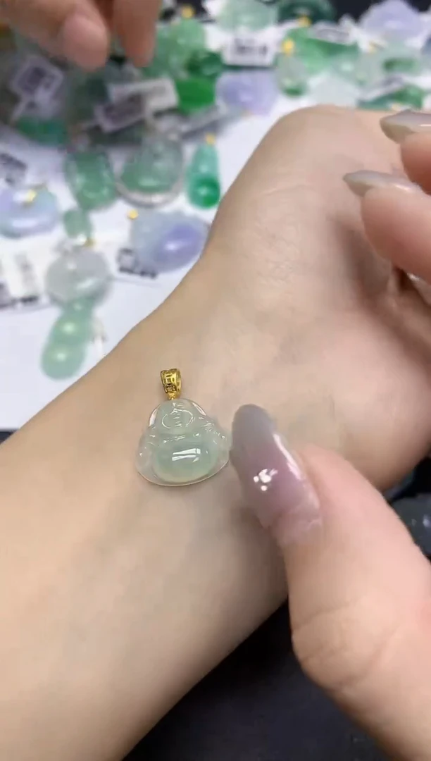颈饰未镶嵌翡翠天然缅甸翡翠A货百元以上9元证书费自理