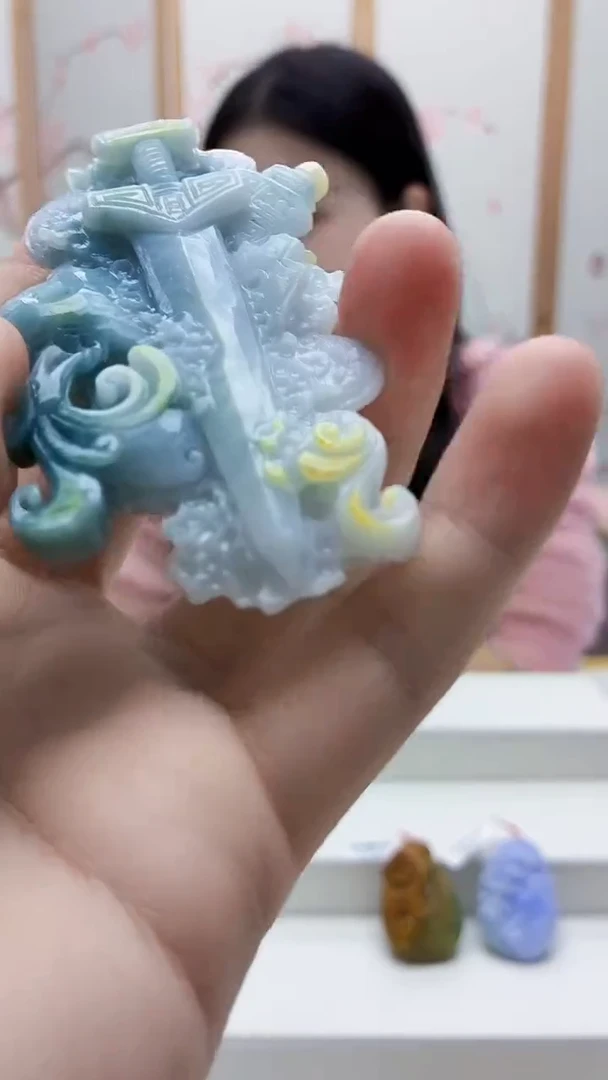 未镶嵌定制翡翠4812bb-毛货挂件37