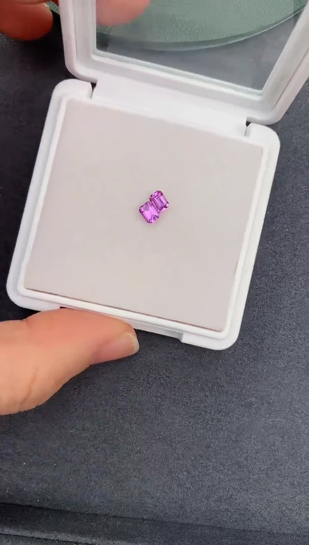 【闪购商品】彩色蓝宝石裸石未镶嵌78分紫蓝宝配对