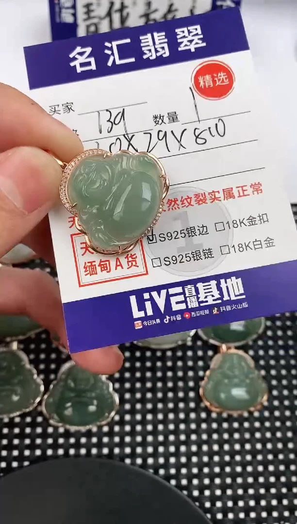 翡翠银S925镶嵌颈饰·