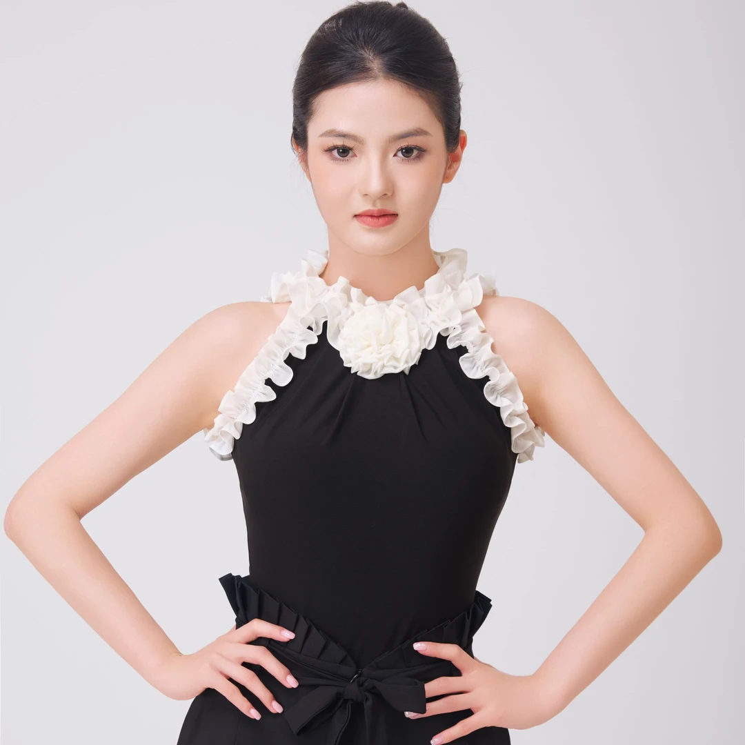 T&M舞服 Dancewear | 贵气千金｜摩登舞服挂脖吊带无袖连体上衣