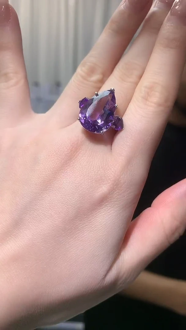 银S925镶嵌戒指水晶【宝石世家严选】