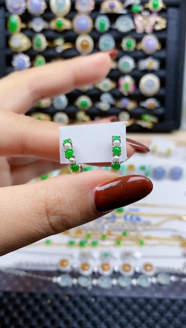 银S925镶嵌戒指翡翠216