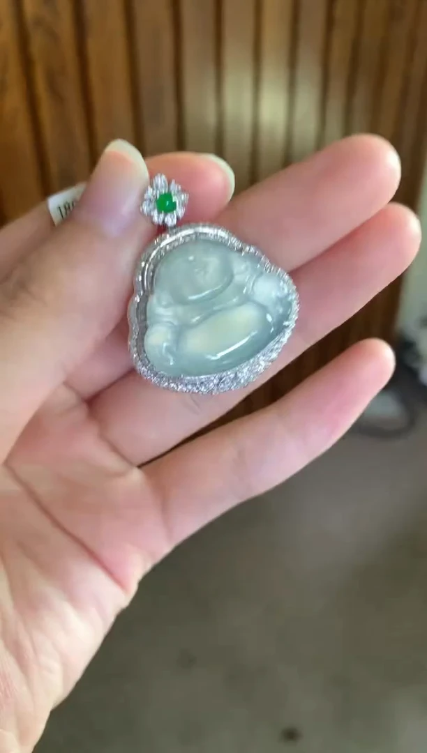 吊坠(不含链)18K金镶嵌翡翠吊坠