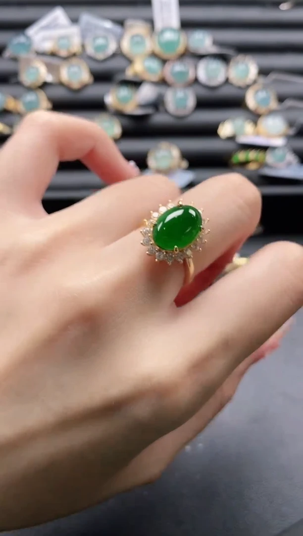 【闪购商品】翡翠戒指银S925镶嵌11111