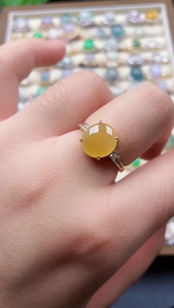 银S925镶嵌戒指翡翠65