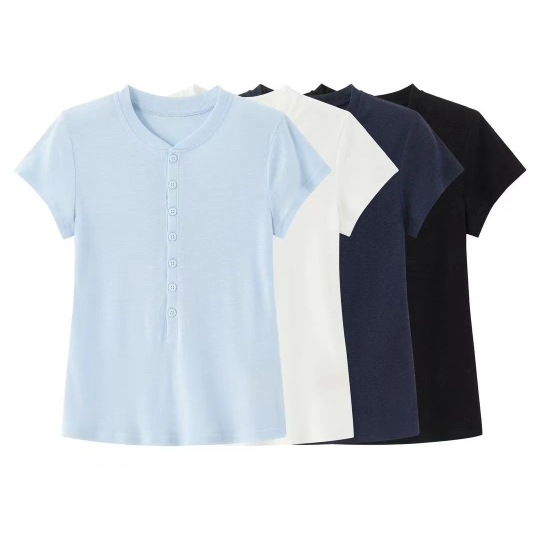 新WANGNAFUSHI“法式小飞袖”上衣夏季正肩休闲百搭T显瘦潮流1261