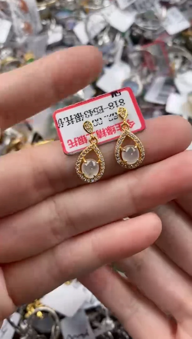 银S925镶嵌戒指翡翠222   5