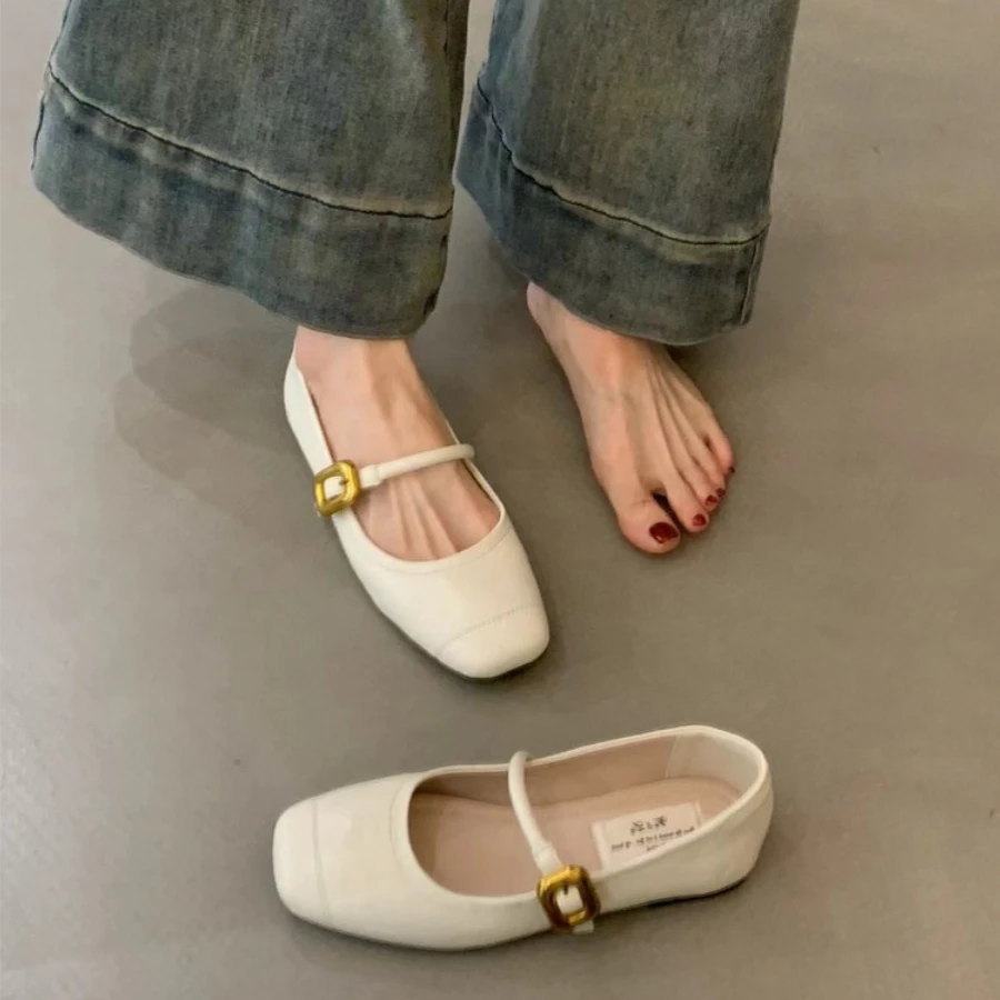 WL-2911-5复古玛丽珍女鞋2025年春夏新款法式方头浅口软底晚晚鞋