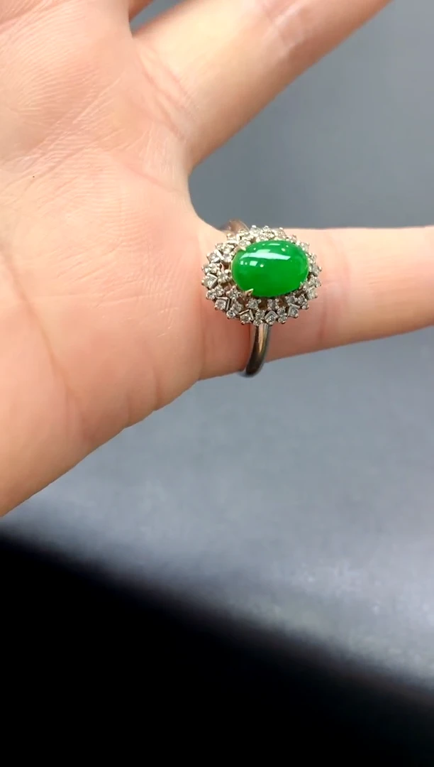 18K金镶嵌戒指翡翠299-中国好珍宝