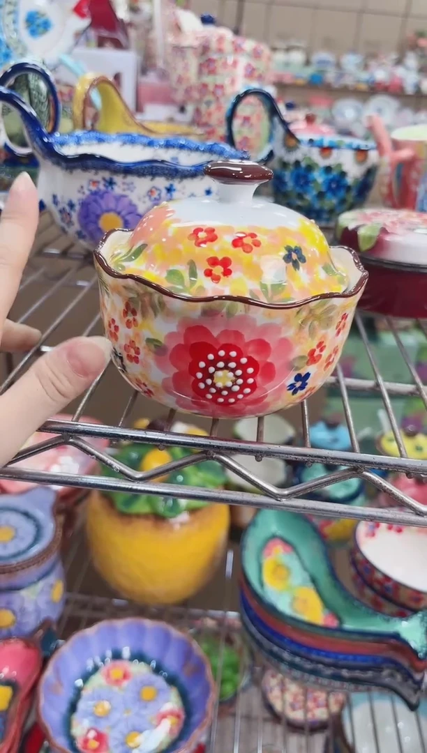 瓷彩花春意-4.5英寸带盖炖盅