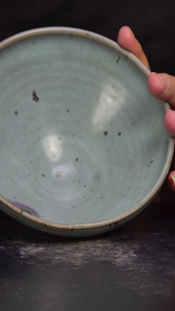 陶瓷紫斑天青釉大碗