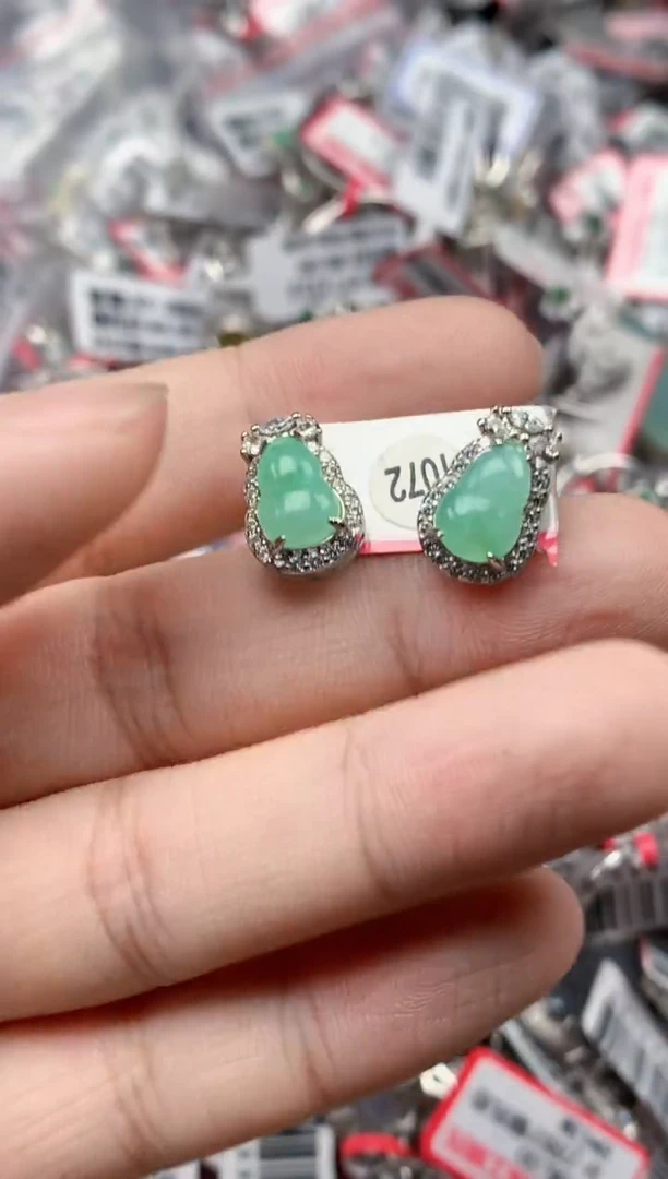 银S925镶嵌戒指翡翠天然A货缅甸翡翠