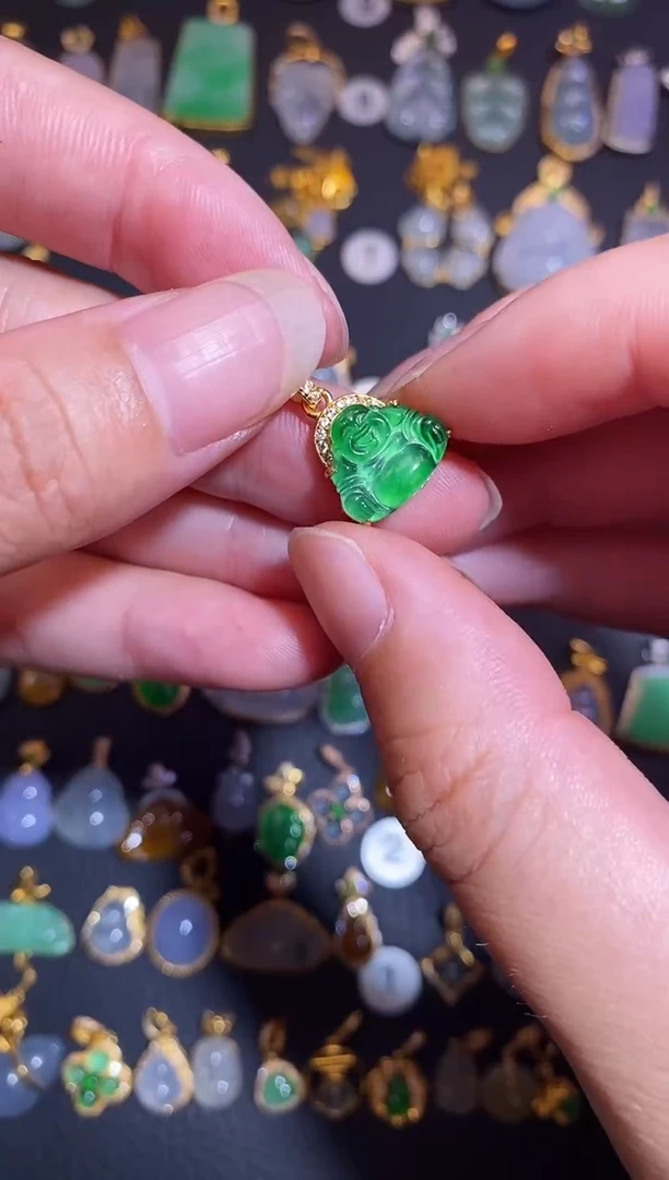 翡翠银S925镶嵌颈饰天然A货翡翠