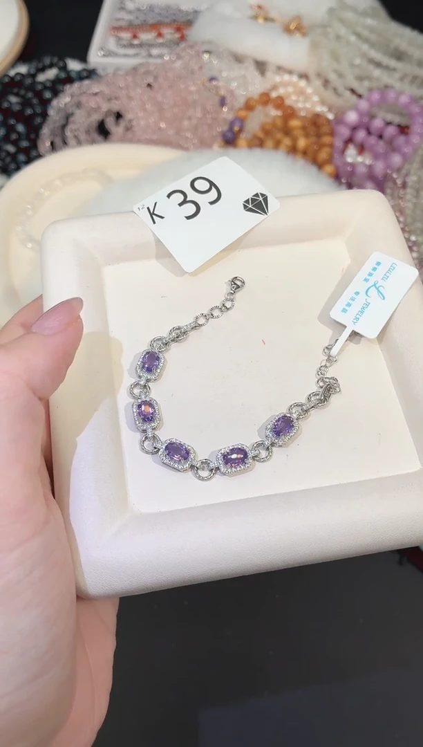 银S925镶嵌手链水晶多样性发一K39