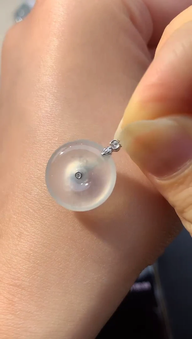 吊坠(不含链)18K金镶嵌翡翠Q195多样性发其一|3980