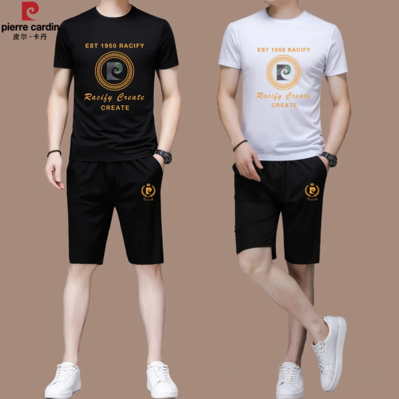 【国际大牌皮尔卡丹】高档男士休闲运动服套装夏季短袖t恤衫男潮流