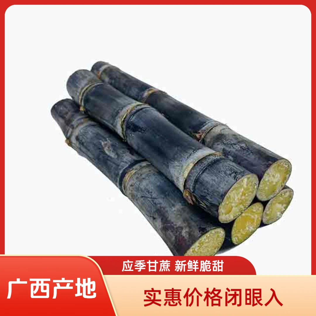 广西黑皮甘蔗新鲜水果现砍脆甜多汁水果甘蔗5斤
