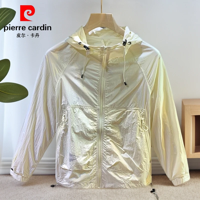 皮尔卡丹夏季户外防紫外线速干防晒服情侣轻薄防晒衣宽松连帽外套