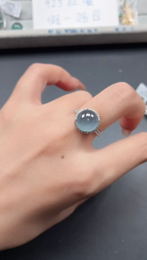 银S925镶嵌戒指翡翠1111