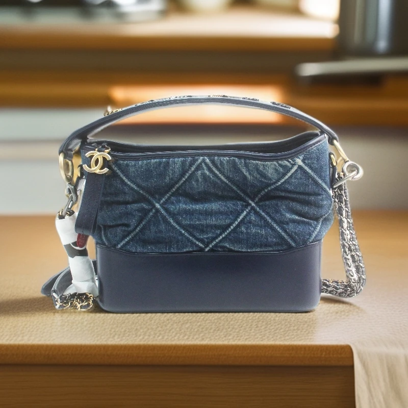 95新 Chanel/香奈儿 78558B 20S丹宁手柄流浪包Gabrielle新中号