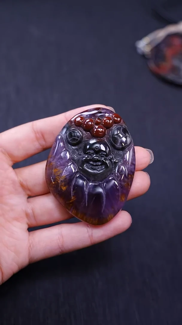 极光佛公雕刻件吊坠未镶嵌水晶（多样性发其一）