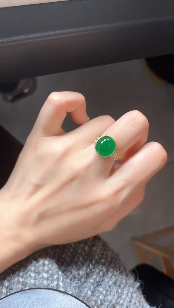 银S925镶嵌戒指翡翠51151