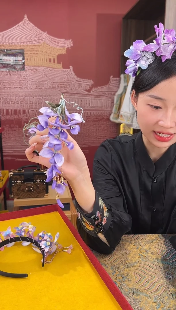 【闪购商品】刺绣非遗绒花（发饰）