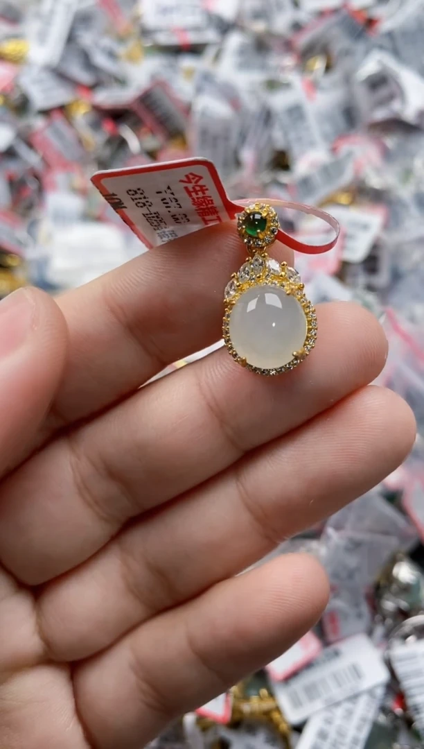 翡翠戒指银S925镶嵌5555---6