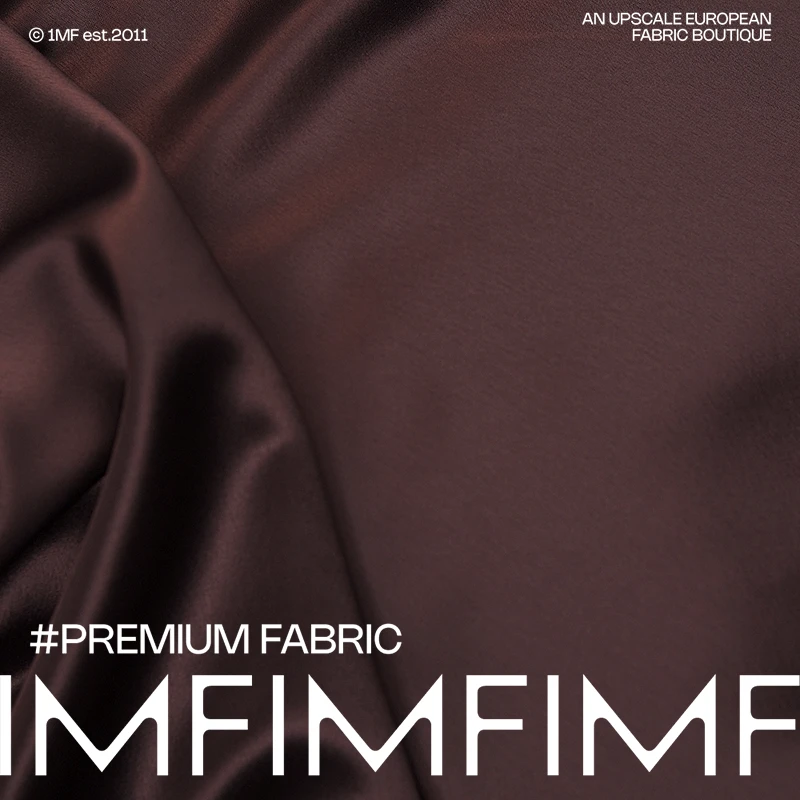 日本织造 醋酸+时装面料咖啡棕色纯色服装布料幅宽130CM300G/M