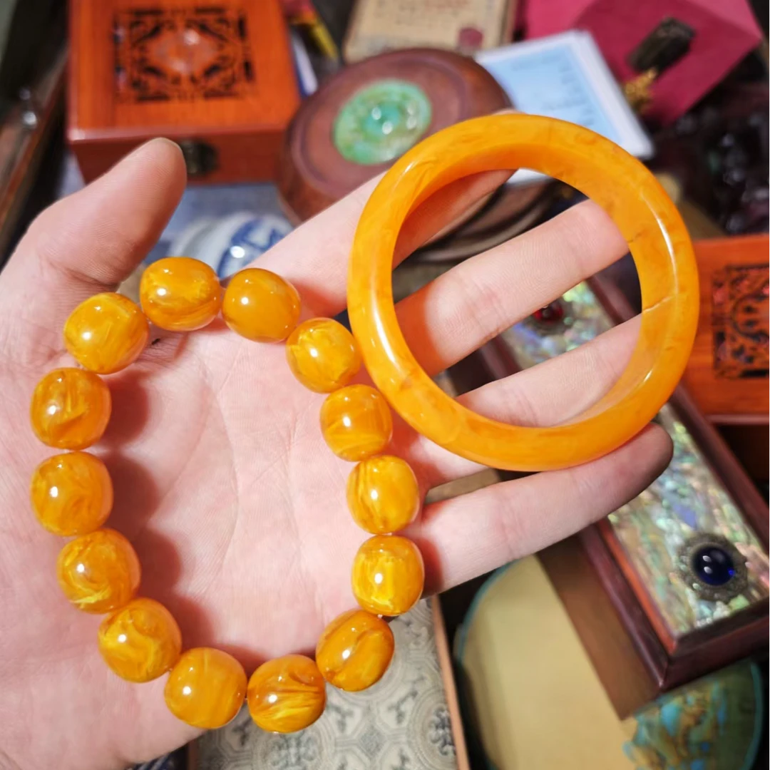 【闪购商品】晶泊子蜜蜡手串一套附带盒东1111