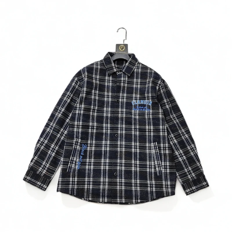 秋季新款韩版潮牌ins长袖衬衫男士宽松时尚百搭衬衣外套8032