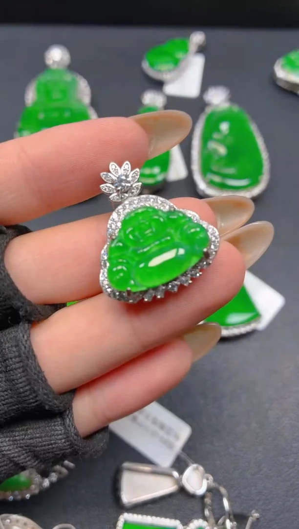 吊坠(不含链)银S925镶嵌翡翠01