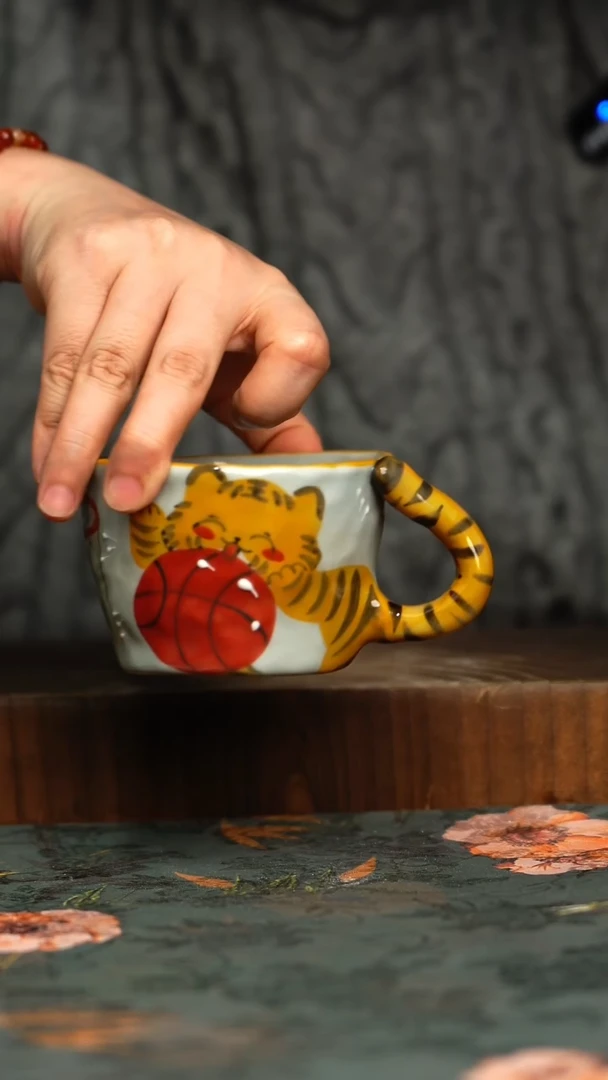 杯釉下彩手工手绘同款陶器