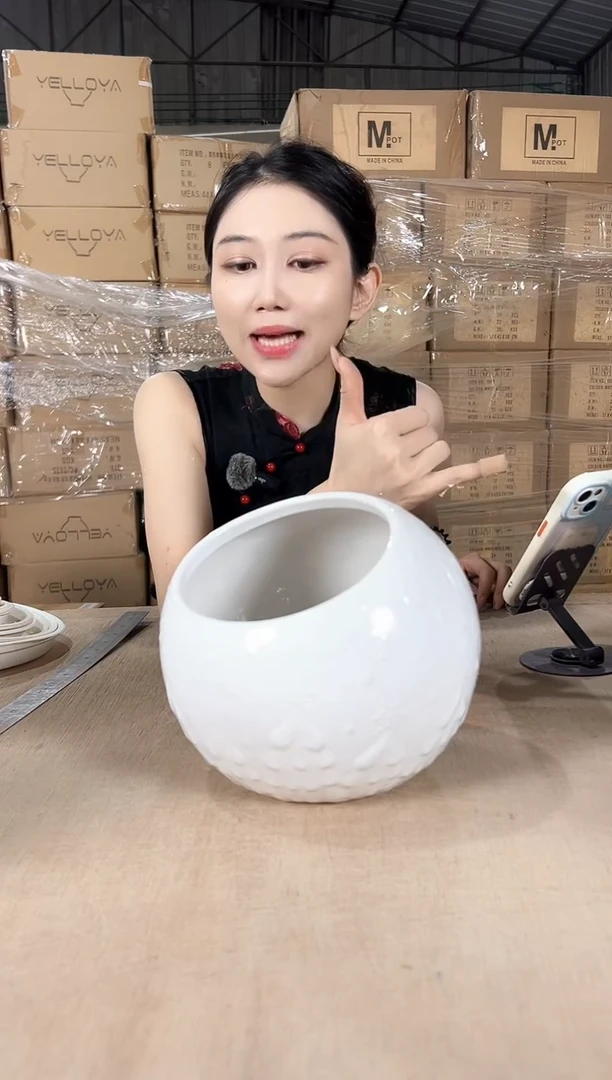 半圆浮雕白色14x20
