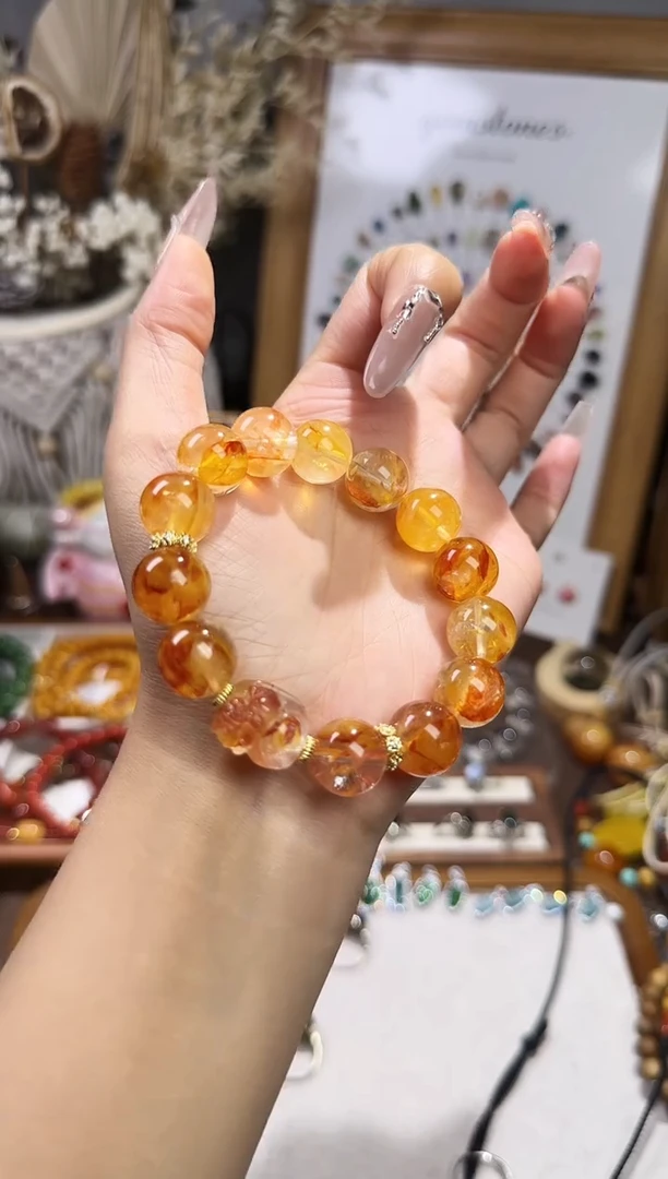 天然辰砂彩宝水晶